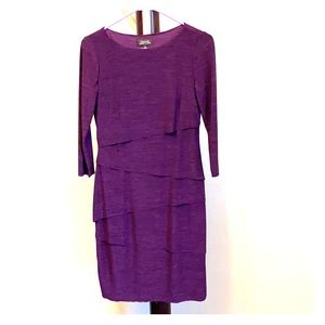 Tahari Purple Ruffle Dress